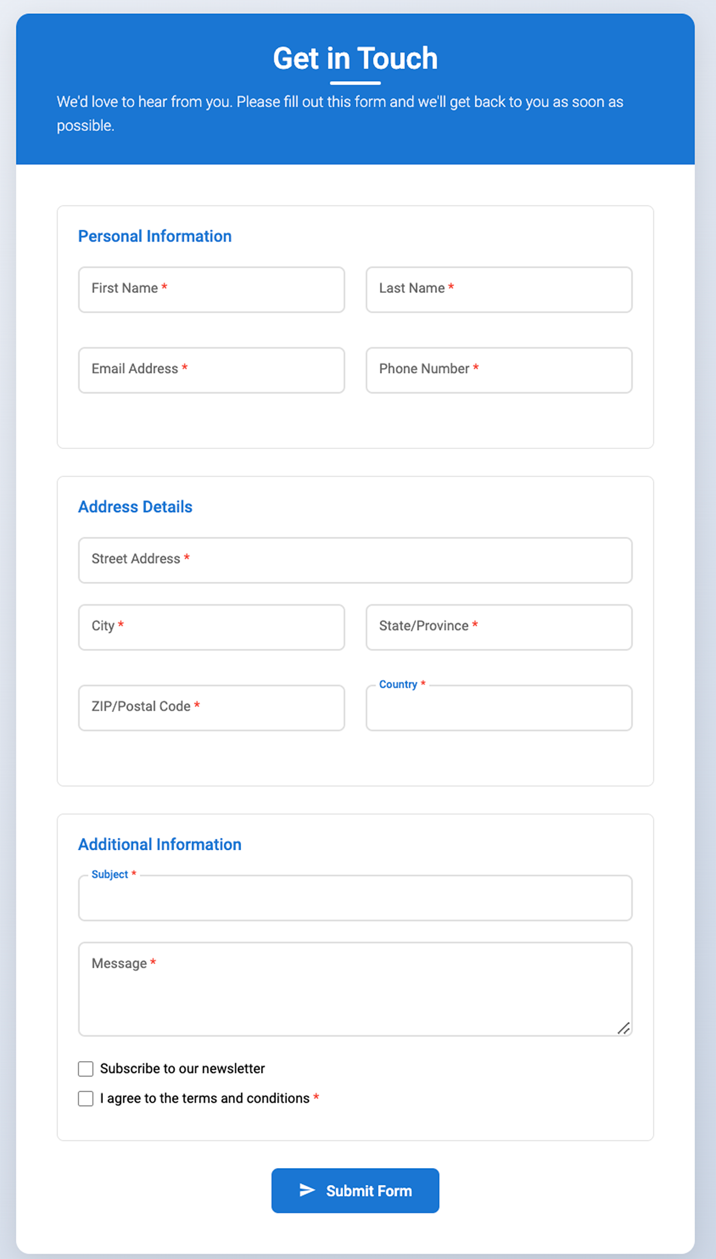 Application Form Design